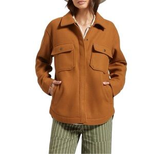 Brixton Durham Felted  Shirt Jacket in Washed Copper, Size L. NWT